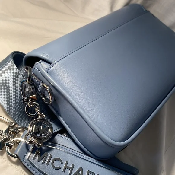 Michael Kors Crossbody Purse Bradshaw Chambray Logo bag Purse Blue - Picture 4 of 6